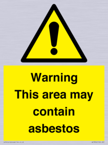 Warning This area may contain asbestos
